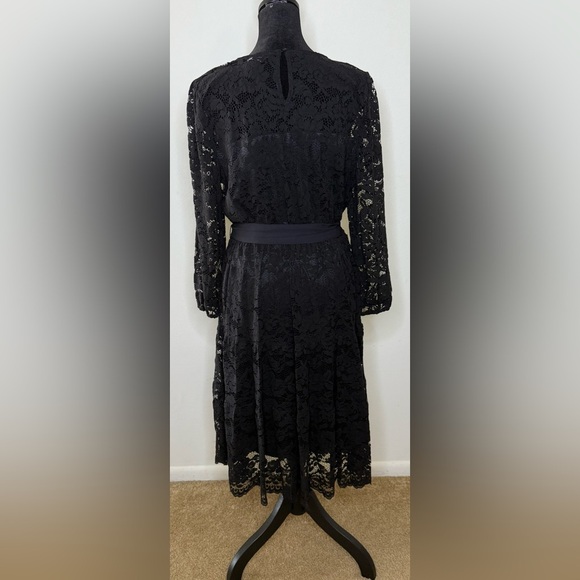 NWT Vera Wang scalloped hem Black lace Gothic party dress whimsigoth medium - Picture 5 of 11